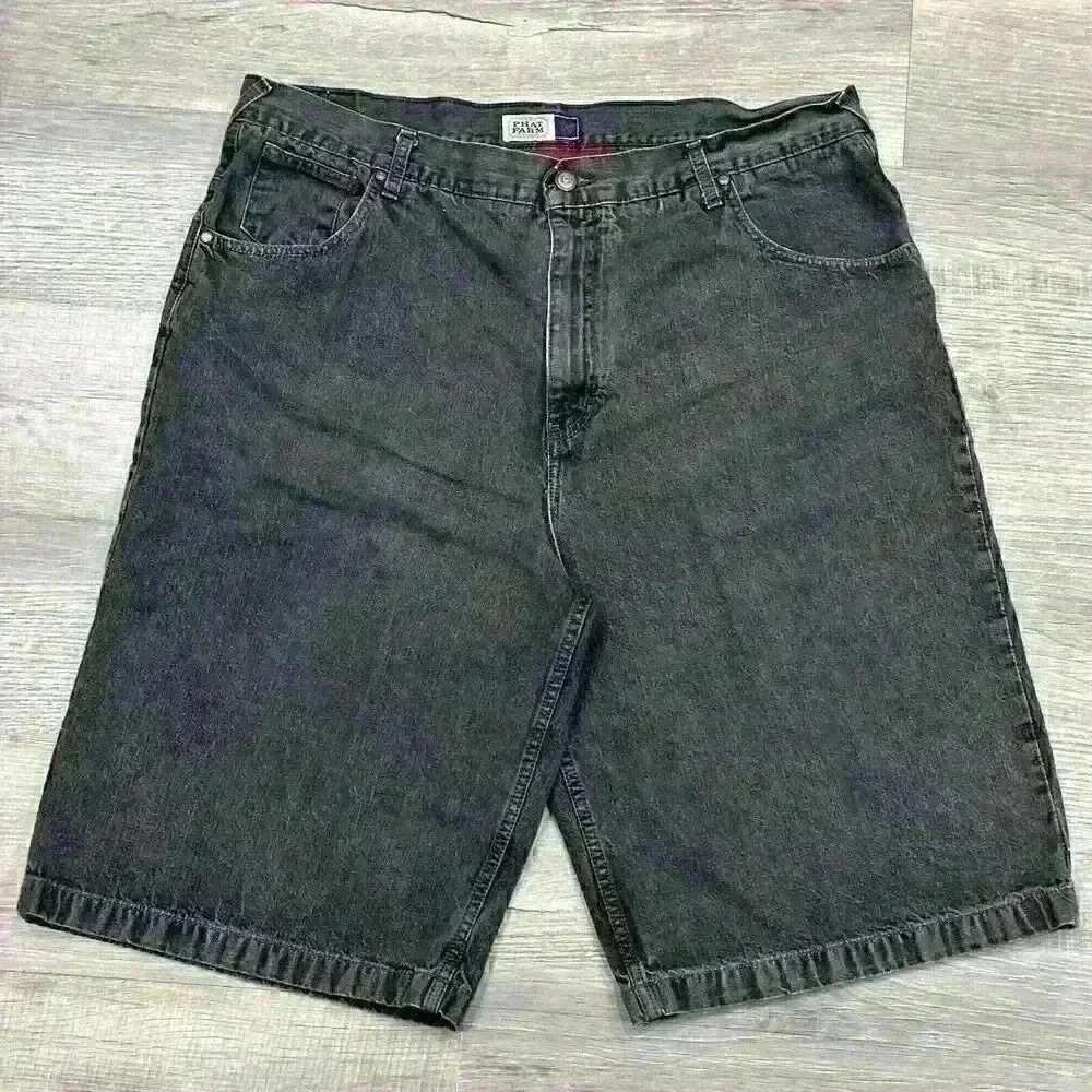 Vintage Y2K Phat Farm Denim Shorts Jorts Mens 42 Baggy Hip Hop Skate Grunge